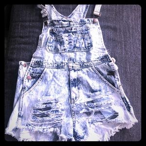 White washed overalls